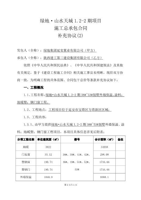 建筑工程施工补充协议范本完整版Z99各类合同补充协议范本