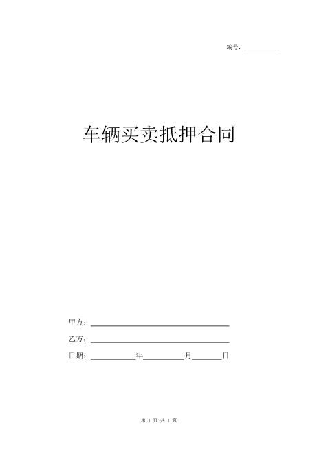 车辆买卖抵押合同Z576车辆抵押借款合同